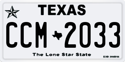 TX license plate CCM2033