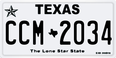TX license plate CCM2034