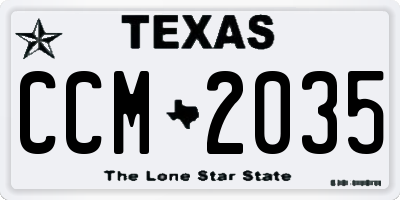 TX license plate CCM2035