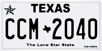 TX license plate CCM2040