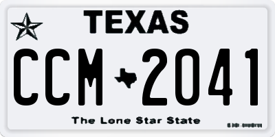 TX license plate CCM2041
