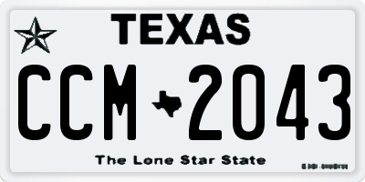 TX license plate CCM2043