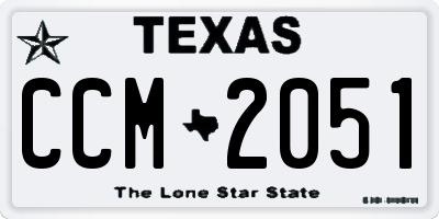 TX license plate CCM2051
