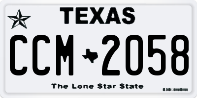 TX license plate CCM2058