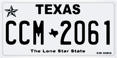 TX license plate CCM2061