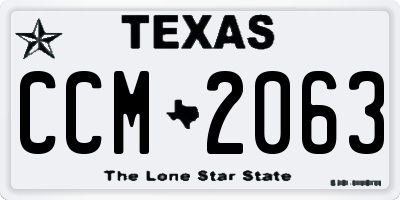 TX license plate CCM2063