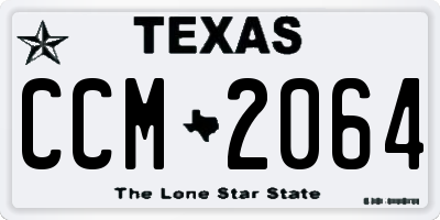 TX license plate CCM2064