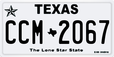 TX license plate CCM2067