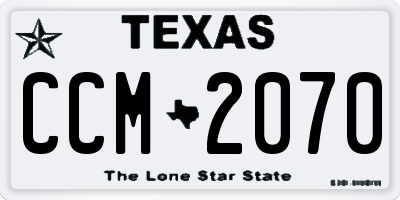 TX license plate CCM2070