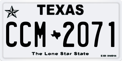 TX license plate CCM2071