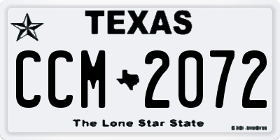 TX license plate CCM2072