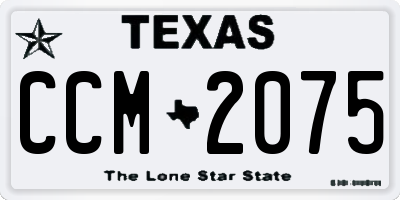 TX license plate CCM2075