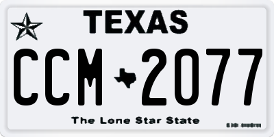 TX license plate CCM2077