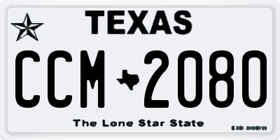 TX license plate CCM2080