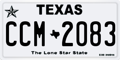 TX license plate CCM2083