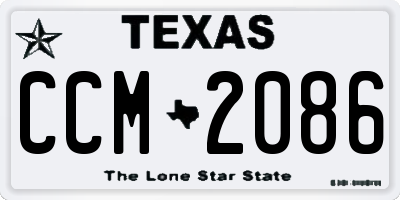 TX license plate CCM2086