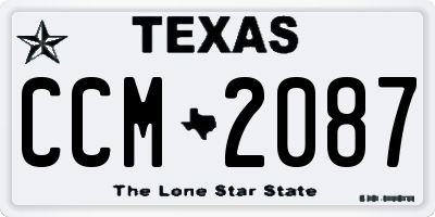 TX license plate CCM2087