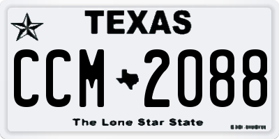 TX license plate CCM2088