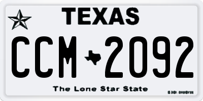 TX license plate CCM2092