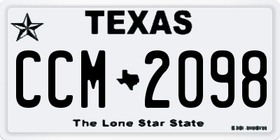 TX license plate CCM2098
