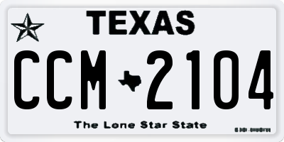 TX license plate CCM2104