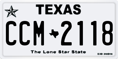 TX license plate CCM2118