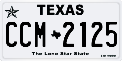 TX license plate CCM2125