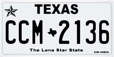 TX license plate CCM2136