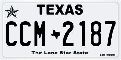 TX license plate CCM2187