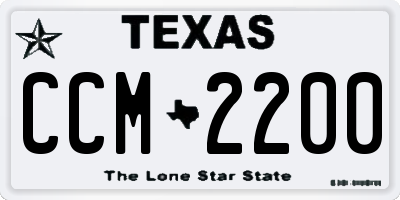 TX license plate CCM2200