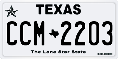 TX license plate CCM2203