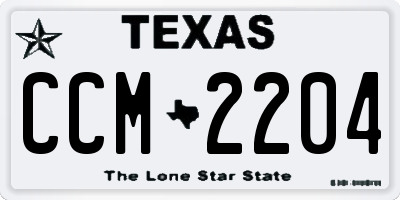 TX license plate CCM2204