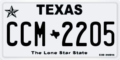 TX license plate CCM2205