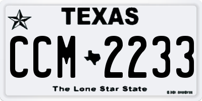 TX license plate CCM2233