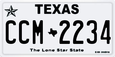 TX license plate CCM2234