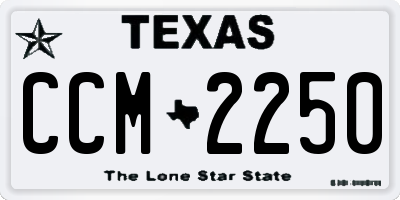 TX license plate CCM2250