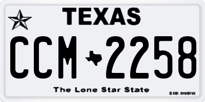 TX license plate CCM2258