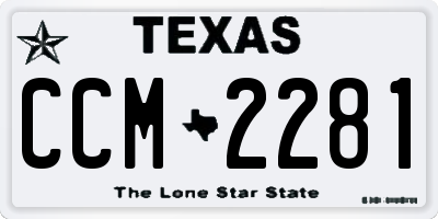 TX license plate CCM2281