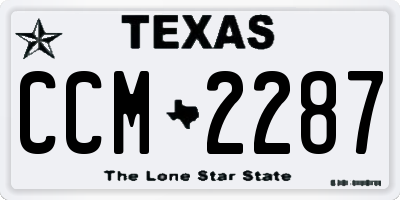 TX license plate CCM2287