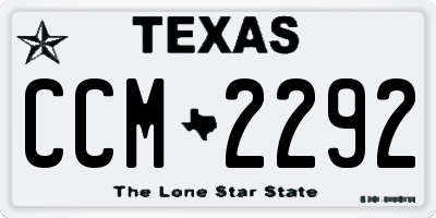 TX license plate CCM2292