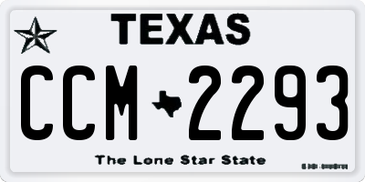 TX license plate CCM2293