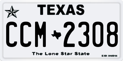 TX license plate CCM2308