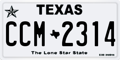TX license plate CCM2314