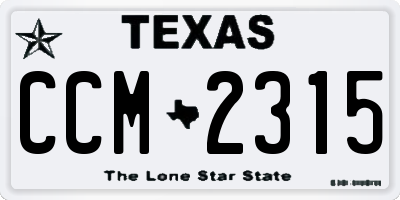TX license plate CCM2315