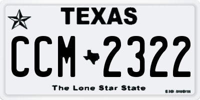 TX license plate CCM2322