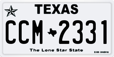 TX license plate CCM2331