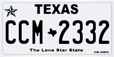 TX license plate CCM2332
