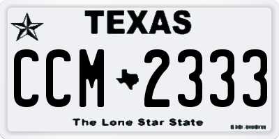 TX license plate CCM2333