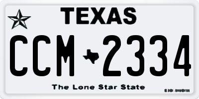 TX license plate CCM2334