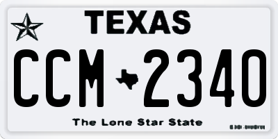 TX license plate CCM2340
